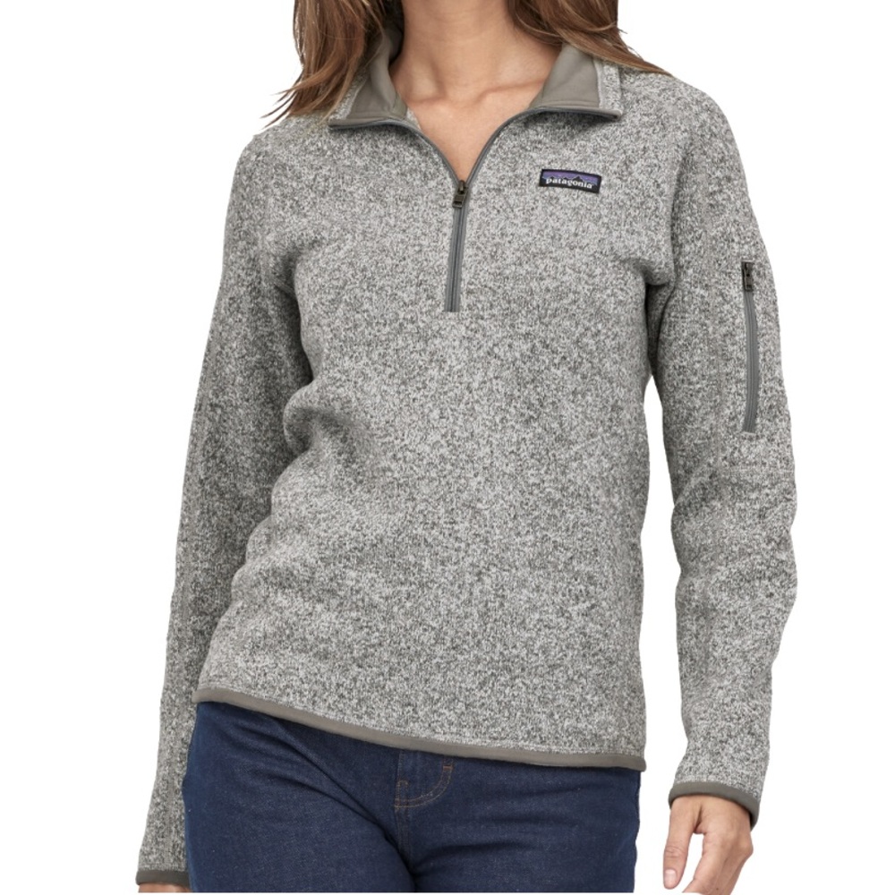 Women’s Patagonia Better Sweater 1/4 zip Fleece. Size Medium. Gray Birch White